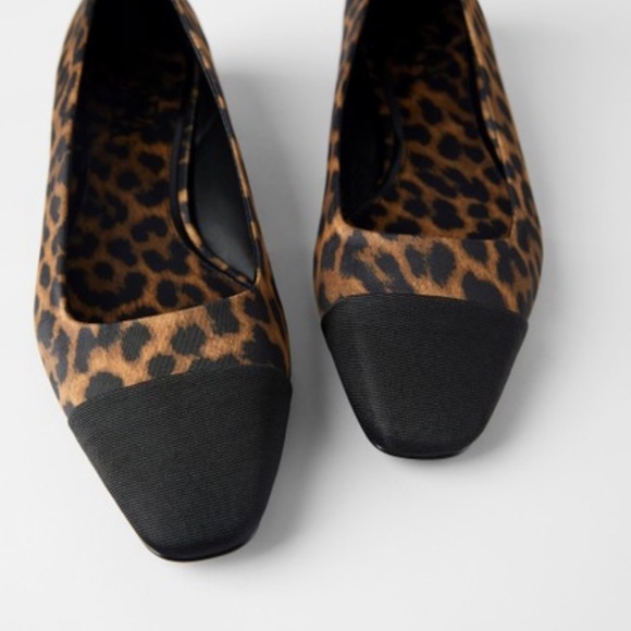 ZARA Cap Toe Animal Print Ballet Flats 2518/510/195 Women - Picture 4 of 5